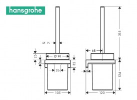 MEDIDAS ESCOBILLERO PARED ADDSTORIS HANSGROHE